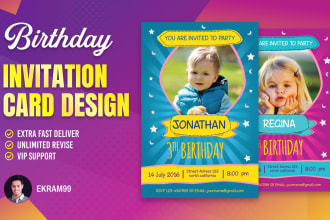 do birthday invitation, greeting card, thank you card