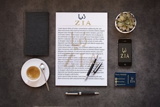 design a modern and professional brand identity for business