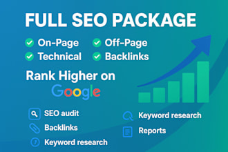 provide an affordable full SEO package with onpage, offpage and backlinks