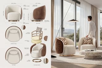 do 3d furniture modeling and high quality renders