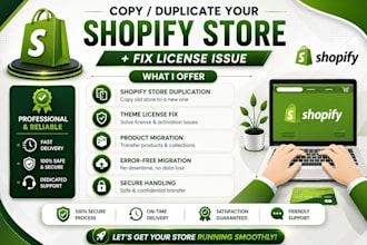 copy,duplicate your old store into new shopify store and fix license issue
