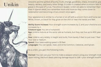 create custom homebrew dnd 5e content for you