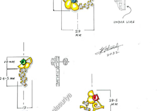 draft  simple  concept of necklace set drawing