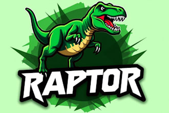 create amazing angry raptor mascot logo  for you in one day