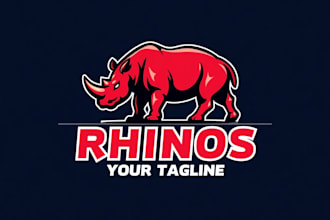 make an amazing rhino mascot logo for your business