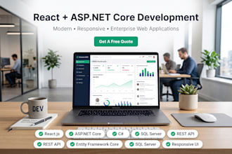 build react asp dot net core CRM erp hrms saas web application