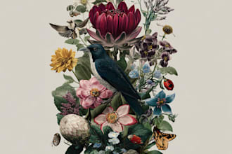 create vintage style botanical illustrations