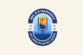 design premium lake placid bowling logo