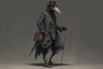 create dark character art illustration