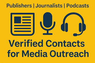give targeted journalists, publishers, podcasts for your PR and media outreach