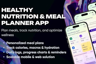 build healthy nutrition mobile app meal planner calorie habit tracker food diary