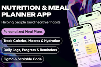 build healthy nutrition mobile app meal planner calorie habit tracker food diary