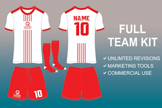 desighn proffesional custom jersey uniform and team kit