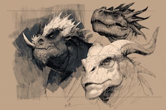 do sketch of your monsters and creatures