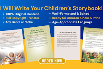 write and design a magical storybook for children