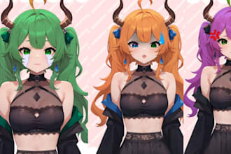 make a custom stylized 3d VR avatar for vrchat, metaverse, and virtual worlds