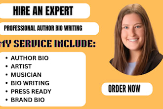 write a compelling professional bio for authors, artists, musicians, and brands