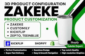 do 2d and 3d configuration on zakeke and kickflip