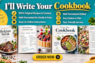 write a delicious cookbook or recipe ebook for you