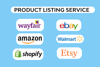 product listing on wayfair, amazon, ebay, shopify store