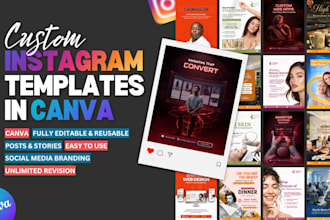 design custom canva instagram templates for your brand