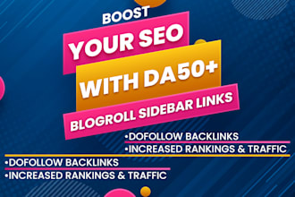 create da50 blogroll sidebar permanent dofollow SEO backlinks