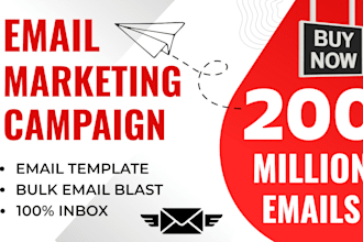 send 200 million bulk email blast, email marketing campaign to inbox and SMS