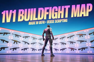 create a competitive fortnite 1v1 build fighting map using uefn
