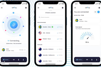 develop a secure and scalable VPN app for android, ios, and web
