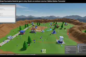 build roblox game with script, roblox map building, models, gui in roblox studio