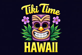 make a high quality tiki mask mascot logo with express delivery