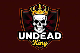 design outstanding king skull head mascot logo  in 12 hours