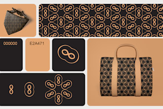 create monogram pattern design for fashion and package design