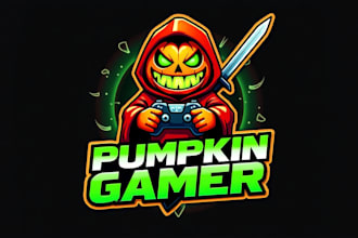 design eye catchy pumpkin gaming esport mascot logo  in 12 hours