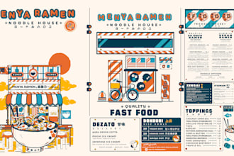 design japanese restaurant menu, japanese food illustration