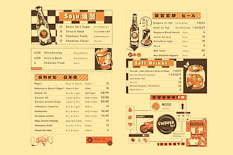 design japanese restaurant menu, japanese food illustration