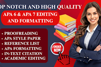 do formatting, edit your document, citations, references in apa 7