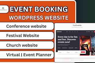 conference website, church website, eventbrite setup, event and festival website