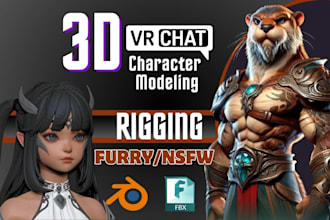 design a high qualitied 3d vrchat furry avatar, pc and quest compactible
