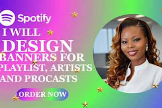 create spotify banner design, canvas, cover and music thumbnail in 24hr