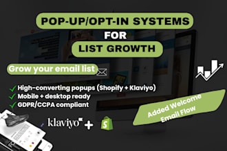 create high converting shopify klaviyo popups and opt in forms for list growth