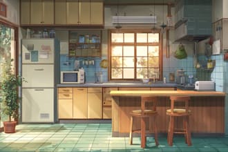 create anime style art and animated backgrounds