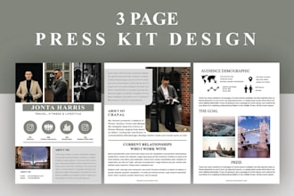 design epk media kit press kit one sheet artist press kit with clickable buttons