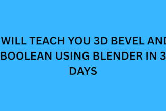 teach you 3d bevel and boolean using blender in 3 days
