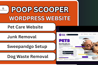 poop scooper, dog walker, pet care, junk removal, sweepango setup on wordpress