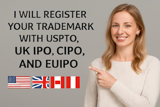 register your trademark with uspto UK ipo cipo and euipo