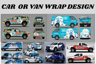 do car wrap design, van, truck design, vehicle wrap, trailer wrap design