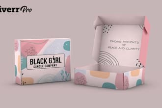 do packaging  box design, mailer box, subscription box design and 3d mockup