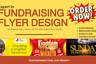 design ngo flyer, fundraising non profit flyer with qr code in 1 day