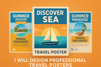 design stylish vintage travel posters, retro event flyers, and creative art deco